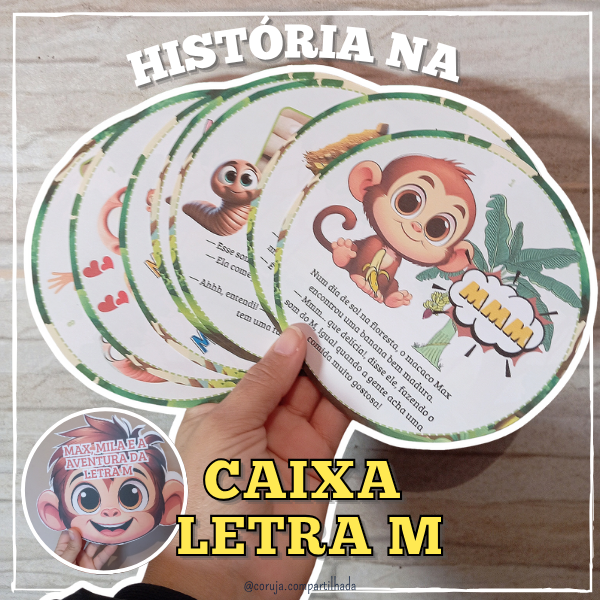 História na caixa: Max, Mila e a aventura da letra M – Família silábica M + atividades + recursos pedagógicos