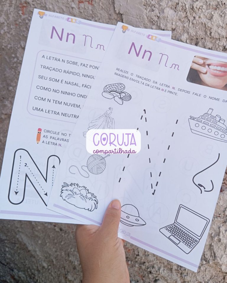 Atividades com a letra N – Coruja Compartilhada