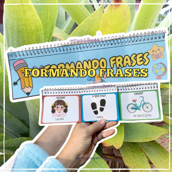 Caderno formando frases